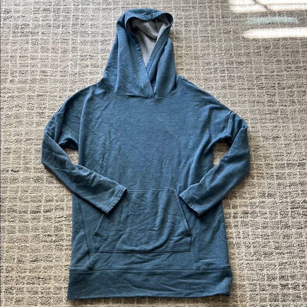 Lou&Grey tunic hooded sweatshirt, blue, size small